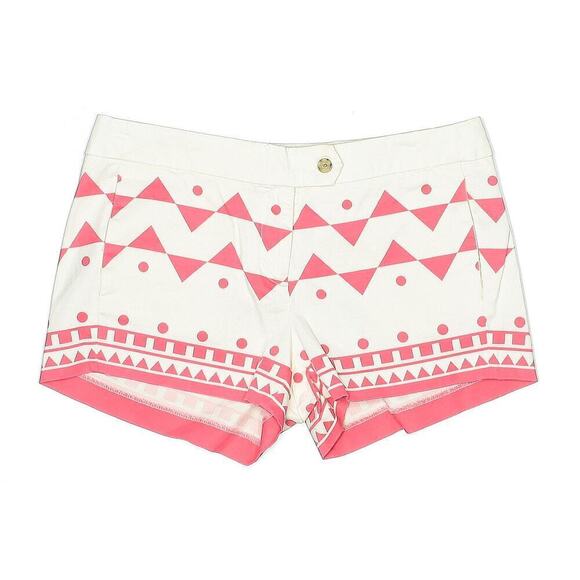 J. Crew Pants - J.Crew Printed Stretch Chino Shorts White/Coral Size 8